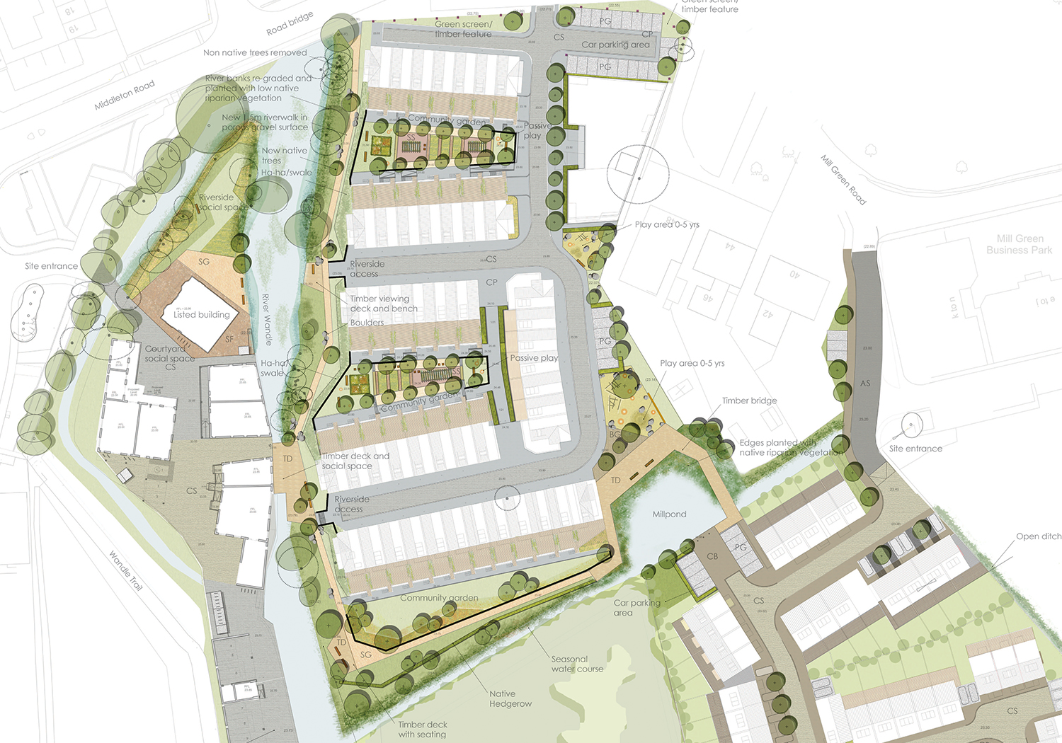 Wandle Riverside, Hackbridge